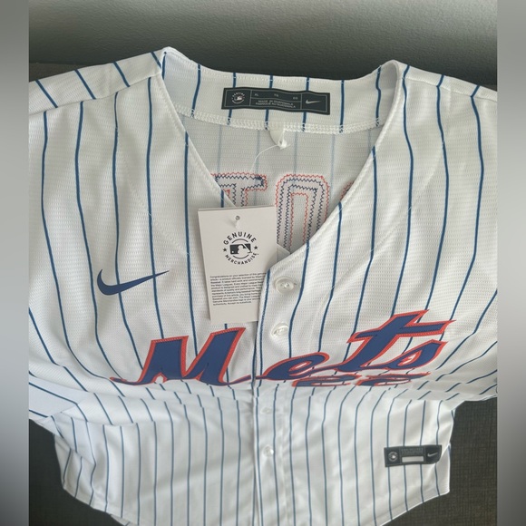 Nike New York Mets Juan Soto #22 Pinstripe with Patch Baseball Jersey Mens Sz XL - Picture 3 of 8